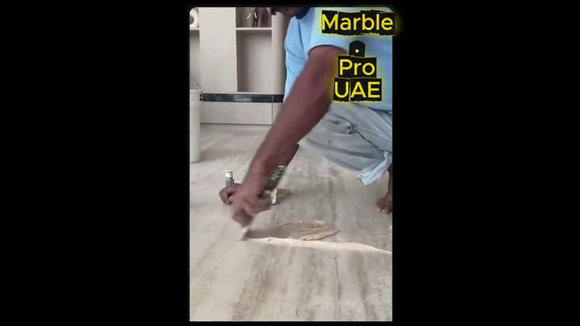 Travertine floor polishing and sealing service in Dubai UAE by Al Haya