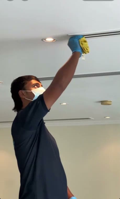 Professional villa deep cleaning with industrial equipment in Dubai by Al Haya team